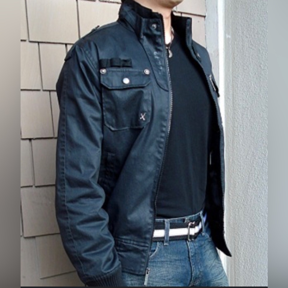 Marc Ecko Black Jacket Size Small Euc
